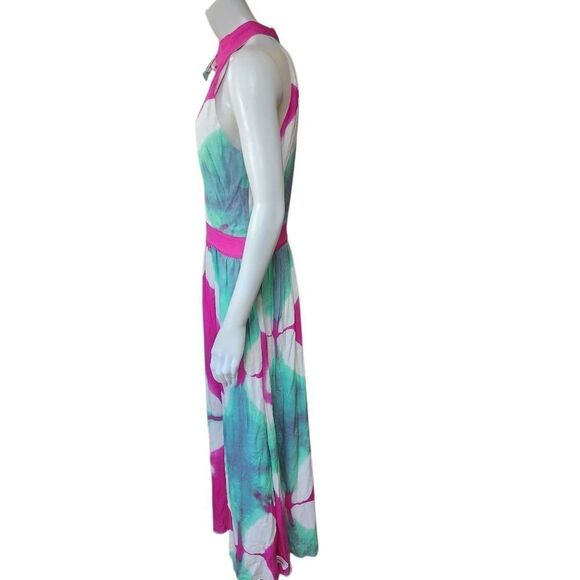 Busayo Collective Tie Dye Side Tie Neckline Dress With Pockets (8) - Picture 7 of 9